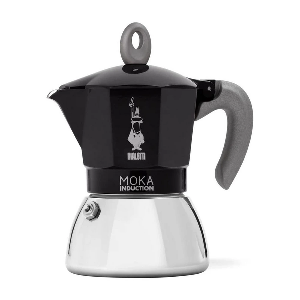 BIALETTI Moka Induction, 2 Tassen, Induktionsgeeignet, Schwarz