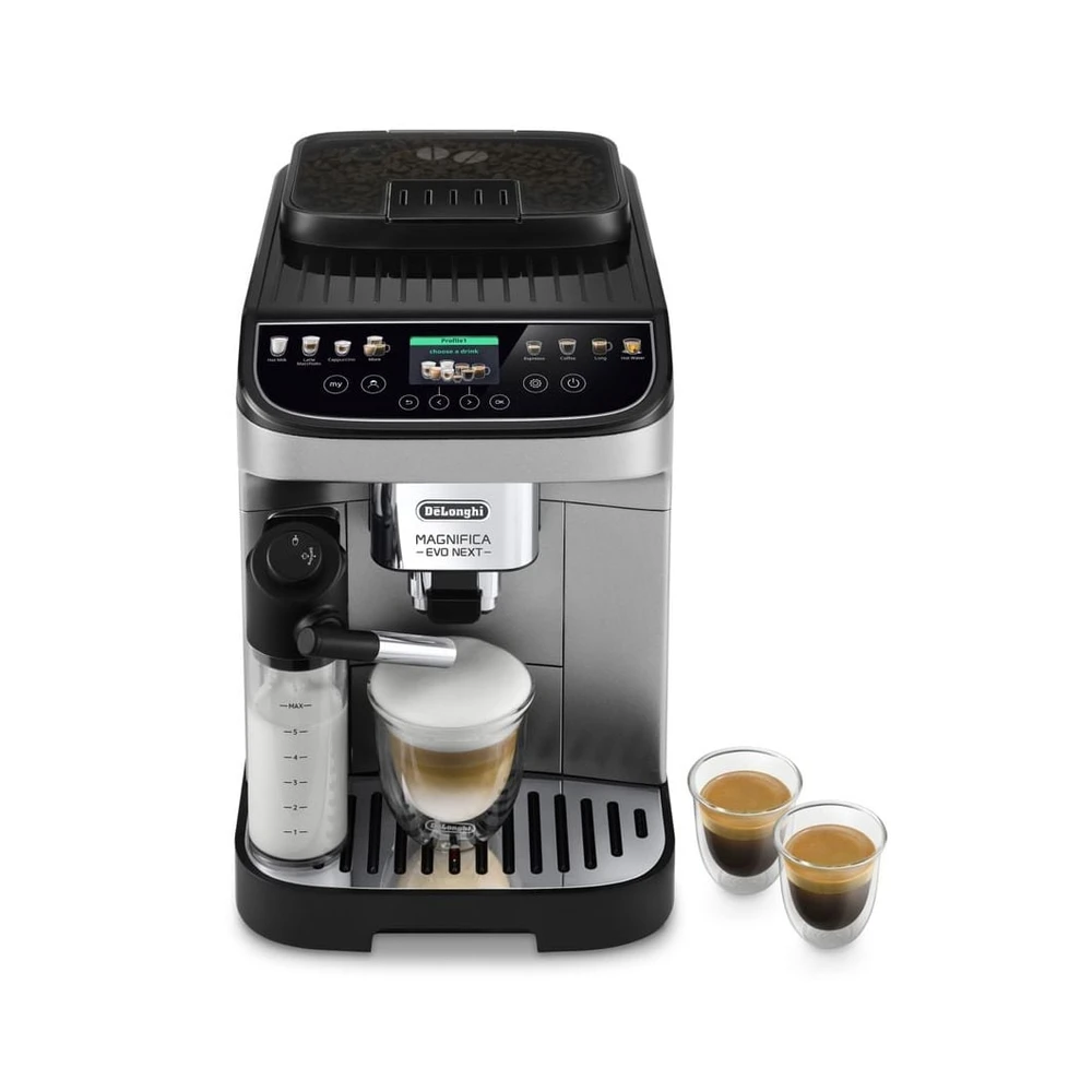 DELONGHI Magnifica Evo Next ECAM310.80.SB - 13 Rezepte, 3 Benutzerprofile, einfache Bedienung, Kaffeevollautomat Silber/Schwarz