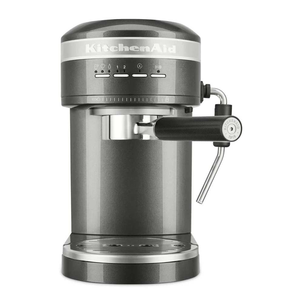 KITCHENAID 5KES6503EMS ARTISAN MED. SILBER Espressomaschine Medaillon Silber