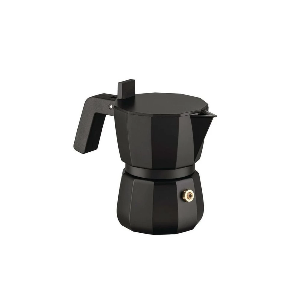 Alessi Espressokocher, 0,07l, Aluminium, mattschwarz