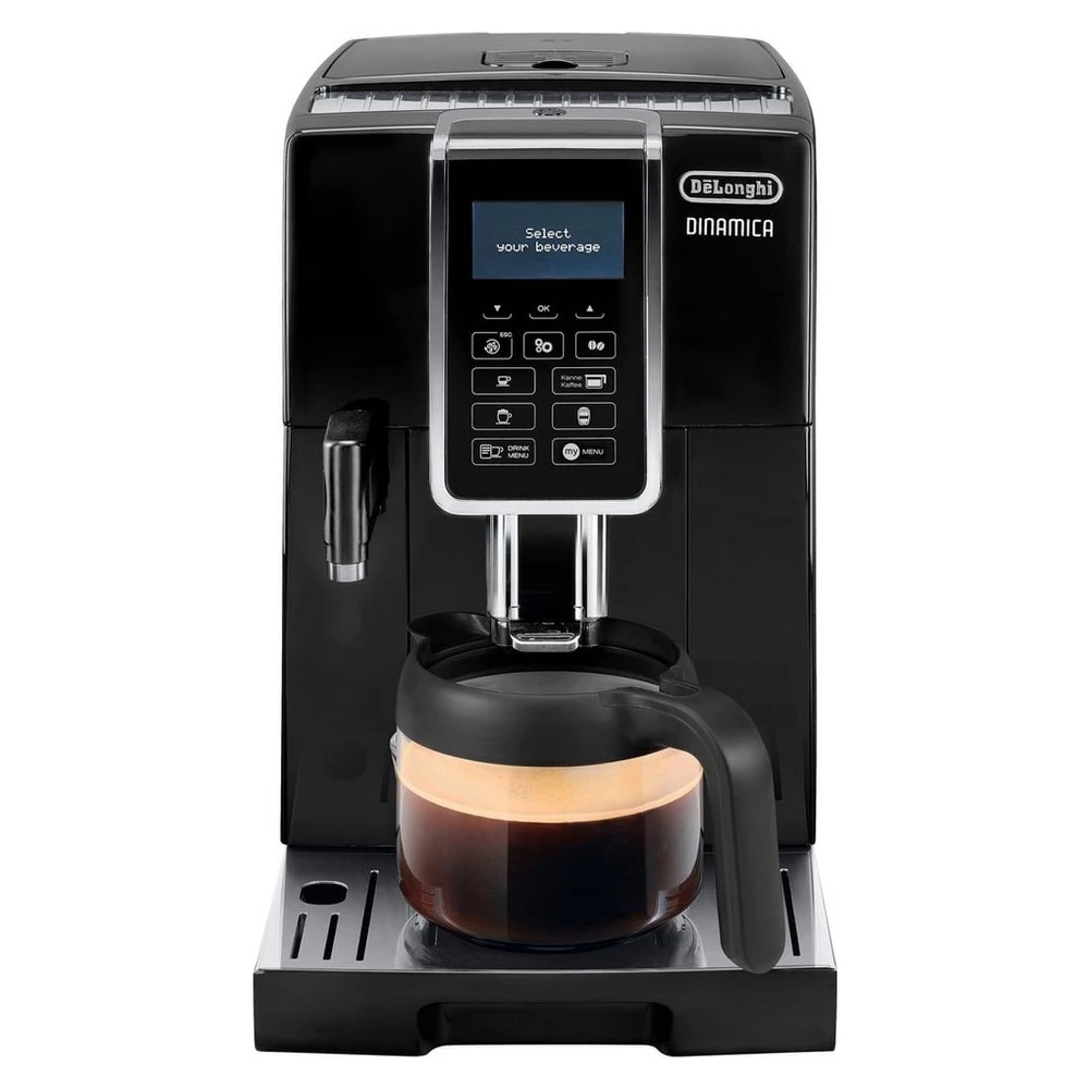 De'Longhi Kaffeevollautomat Dinamica ECAM356.57.B - 14 Kaffeegetränke mit perfektem Milchschaum, Kannen-Funktion (6 Tassen), Kegelmahlwerk (13-stufig), 5 Kaffeestärken