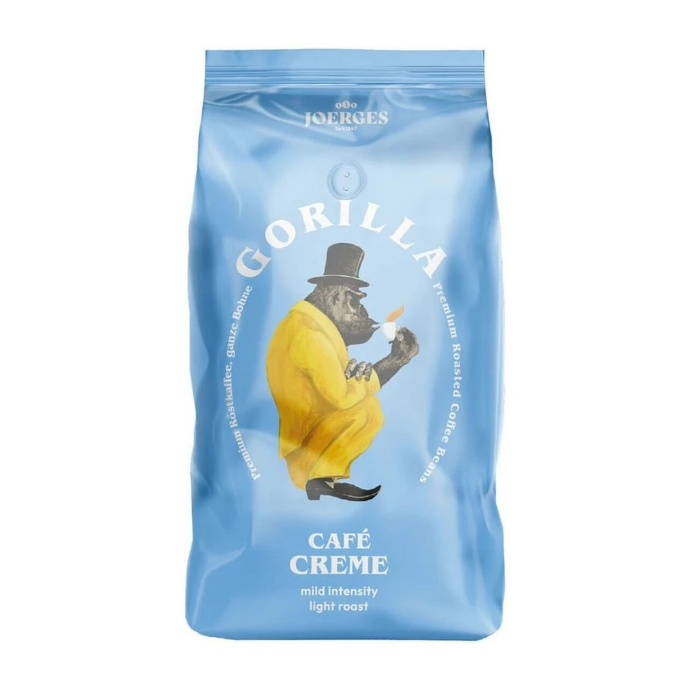 Gorilla Kaffee Café Creme, 1 kg, ganze Arabica-Bohnen, mildes Aroma