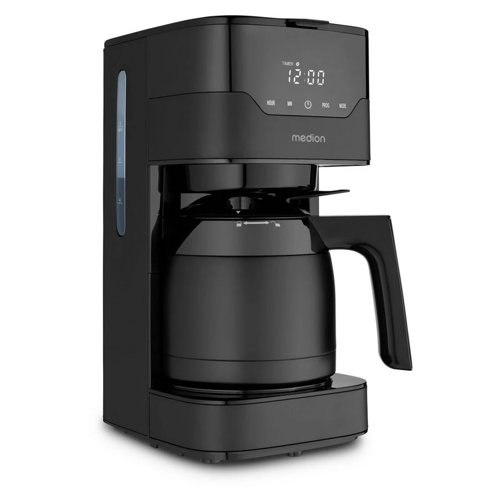 Medion® Filterkaffeemaschine MD 18458, 1,2L Edelstahlkanne, Timer, Permanentfilter
