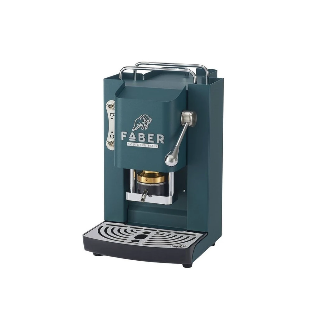 Faber Coffee Machines Kaffeepadmaschine Pro Deluxe 3.0 Chrom Espressomaschine, 44mm ESE Pads, Chrom-Details mit hochwertigem 3D-Logo