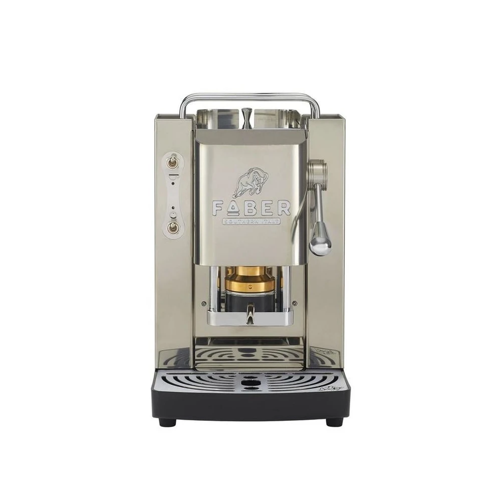 Faber Coffee Machines Espressomaschine Pro Inox Deluxe Glossy Kaffeepadmaschine, 44mm ESE Pads, Kompakte und elegante Bauform