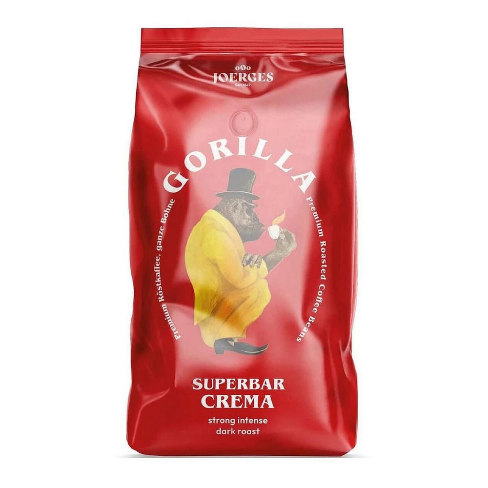 Gorilla Kaffee Espresso Super Bar Crema, 1 kg, ganze Bohnen, Arabica-Robusta